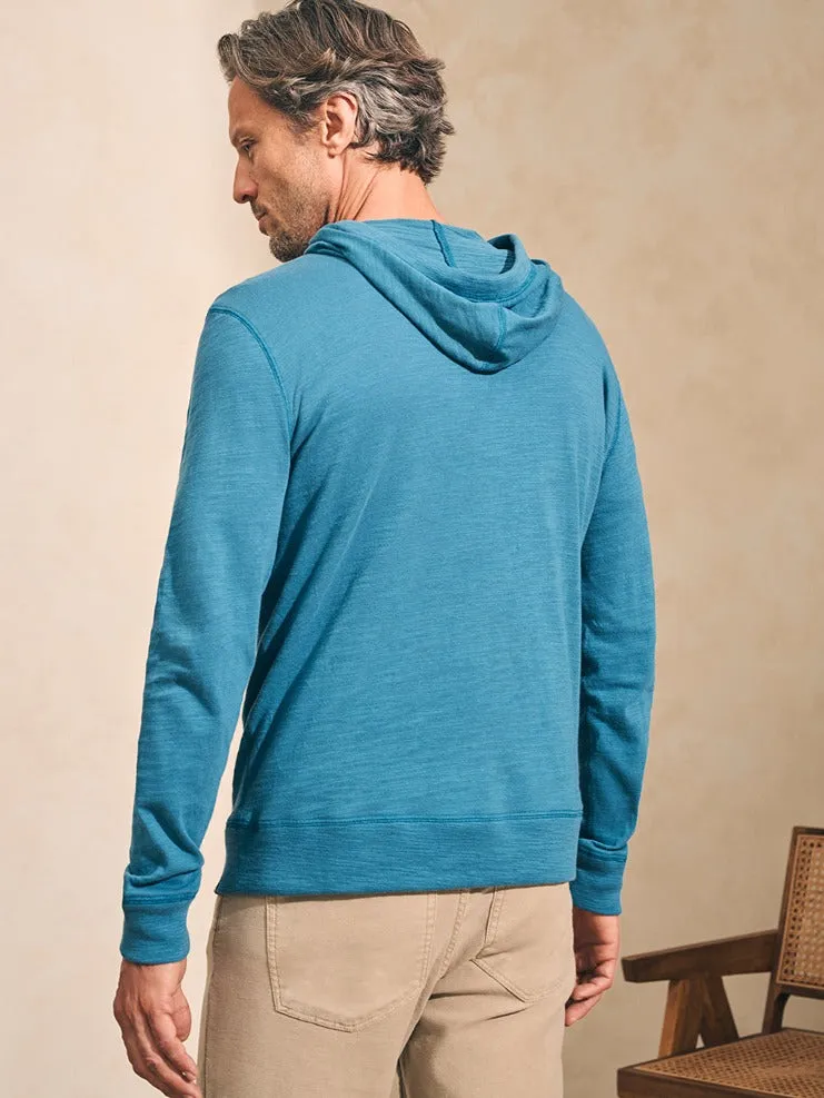 Faherty Sunwashed Slub Hoodie in Deep Jade