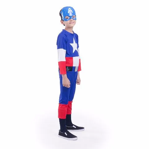 Fancydresswale Captain America Dress for Kids with Mask and Shield