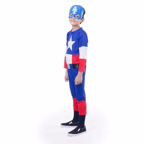 Fancydresswale Captain America Dress for Kids with Mask and Shield