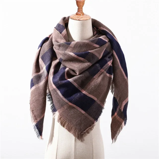 Fashion Cashmere Plaid Scarf Printed Bandana Shawl #MS-1