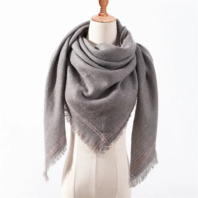 Fashion Cashmere Plaid Scarf Printed Bandana Shawl #MS-1