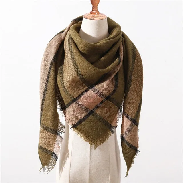 Fashion Cashmere Plaid Scarf Printed Bandana Shawl #MS-1