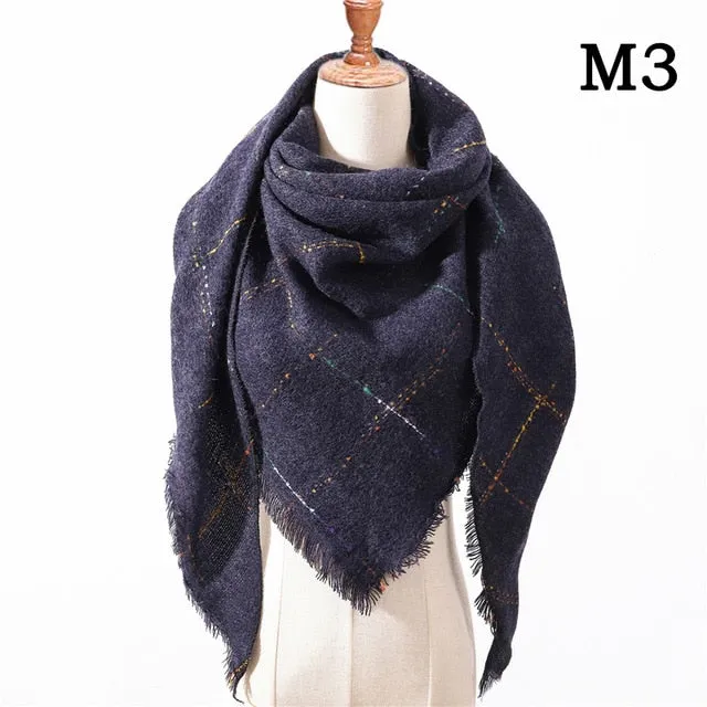 Fashion Cashmere Plaid Scarf Printed Bandana Shawl #MS-1