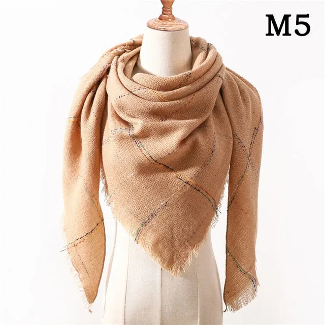 Fashion Cashmere Plaid Scarf Printed Bandana Shawl #MS-1