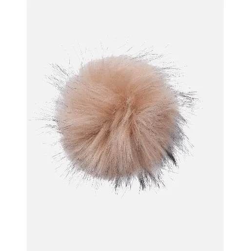 Faux Fur Detachable Pom Pom Light Pink