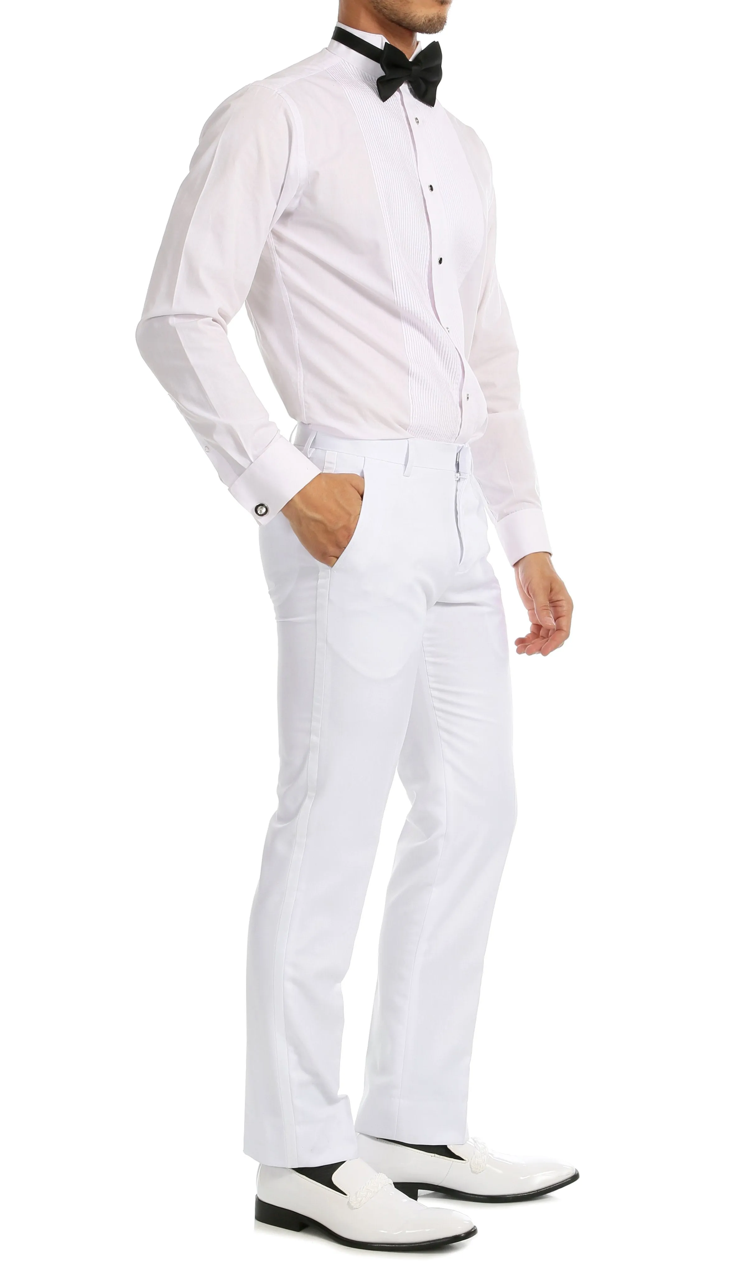 Ferrecci Men's Reno White Slim Fit Shawl Lapel 2 Piece Tuxedo Suit Set