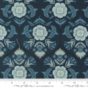 Flight of Fancy Damask - Peacoat // Folk & Lore for Moda (1/4 yard)