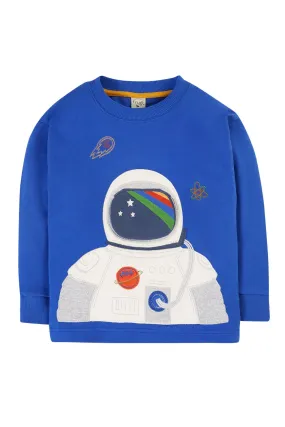 Frugi Owen Interactive Top - Blue Tang/Astronaut