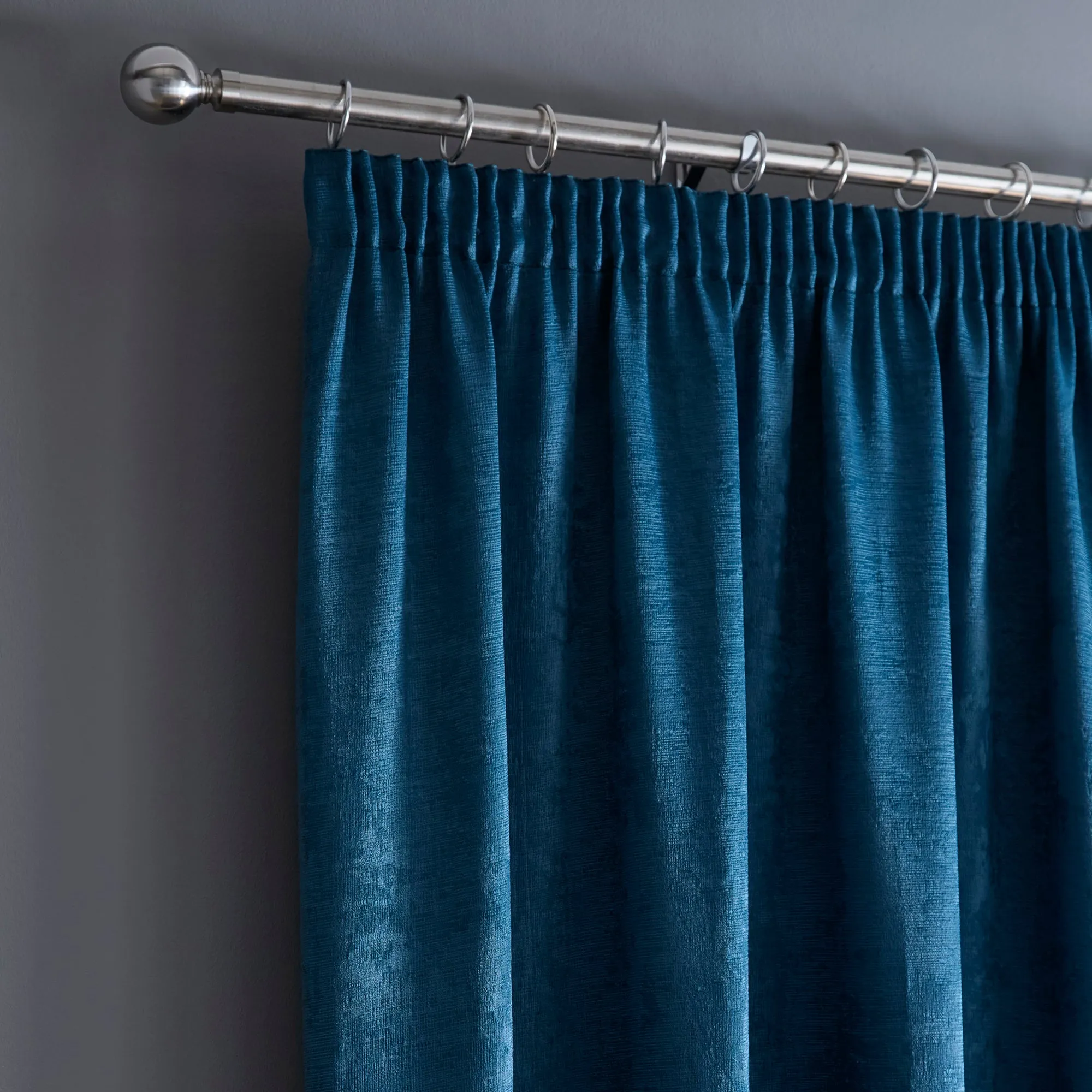 Fusion Galaxy Pencil Pleat Curtains  - Dark Teal