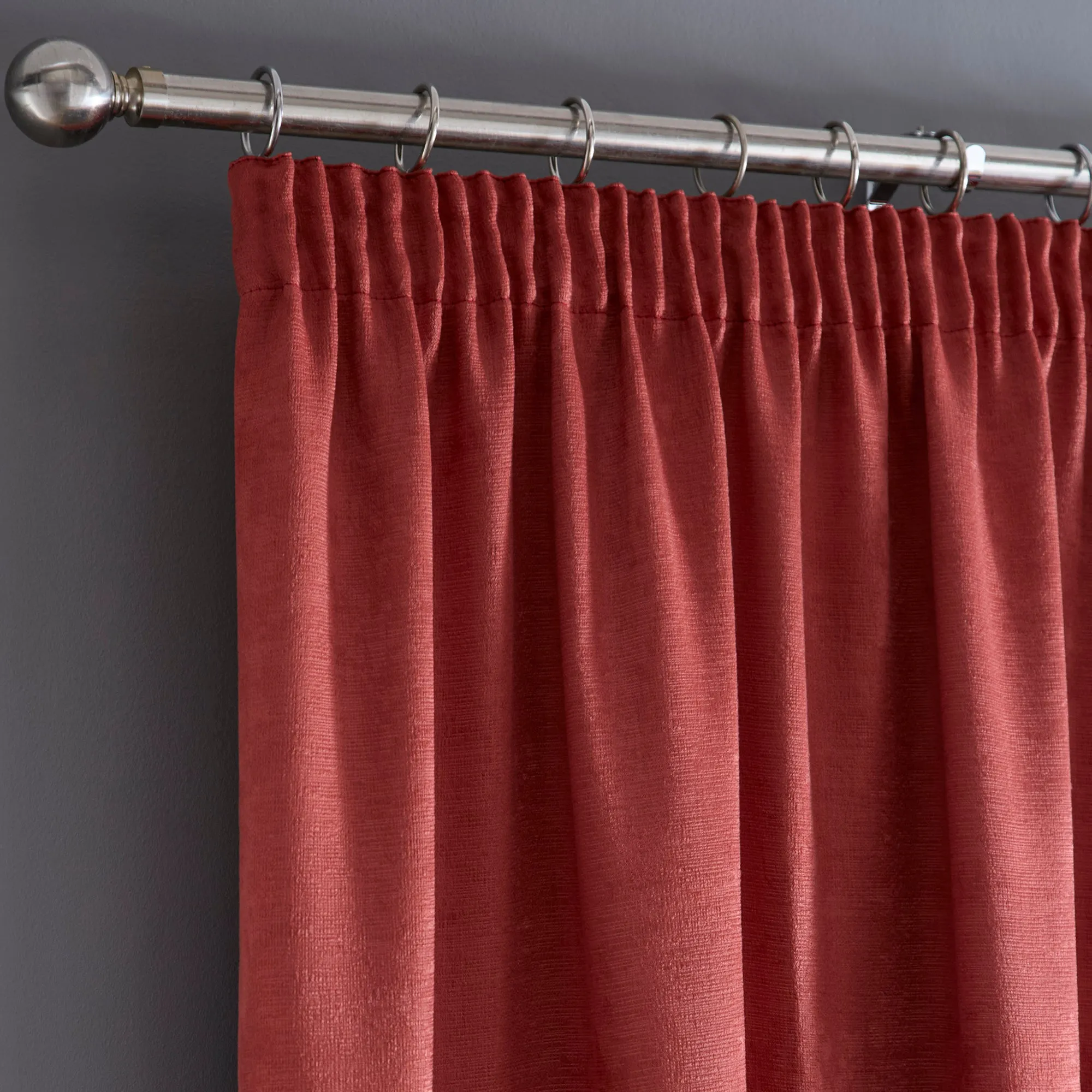 Fusion Galaxy Pencil Pleat Curtains  - Terracotta