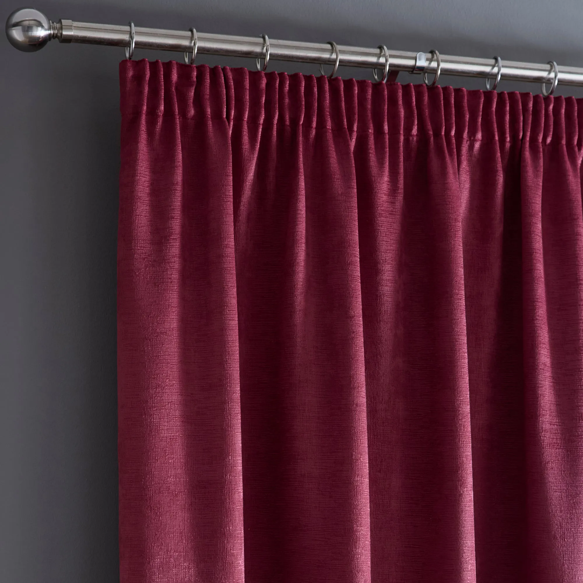 Fusion Galaxy Pencil Pleat Curtains  - Wine