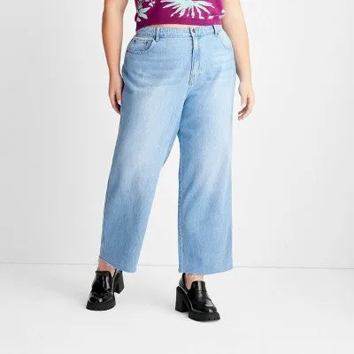 Future Collective with Gabriella Womens Plus Straight Leg Full Denim Pants