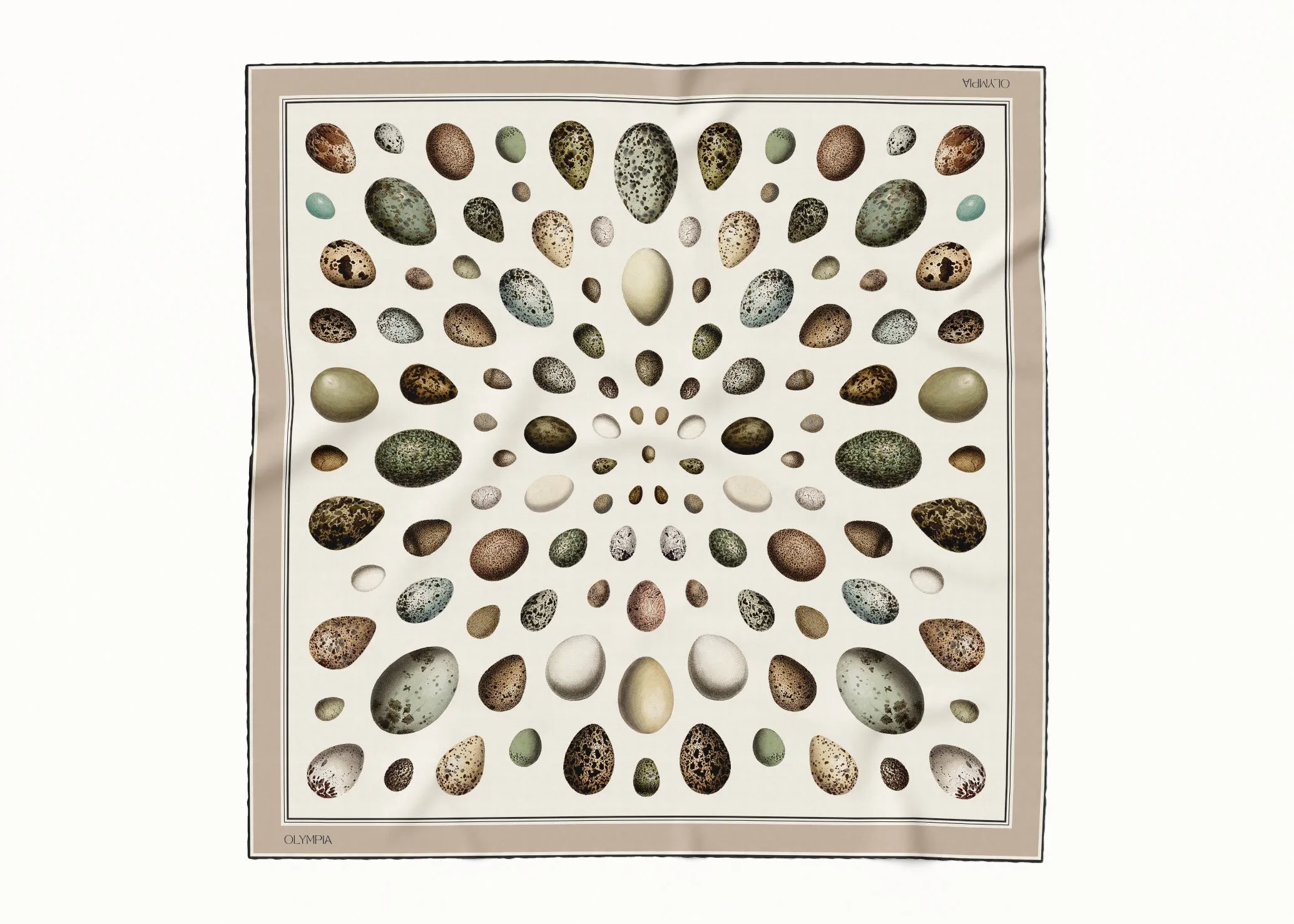 Gaia Beige Collector's Edition Silk Scarf - 89x89cm | A/W 2024 Collection (NZ)