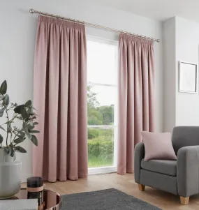 Galaxy Pair of Pencil Pleat Curtains by Fusion in Blush