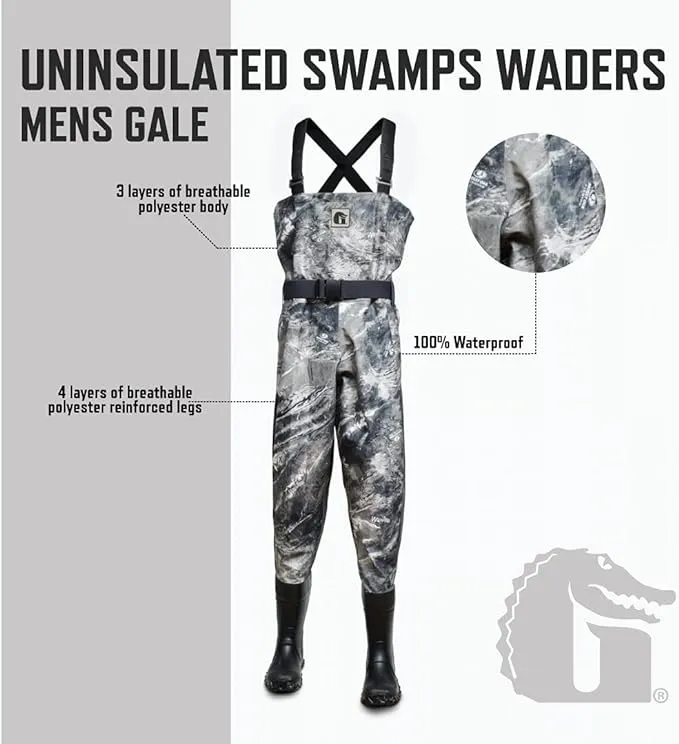 Gator Waders Mens Mossy Oak Gale Swamp Off-Road Waders - Regular 10