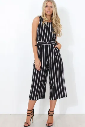 Gemma Black Striped Jumpsuit