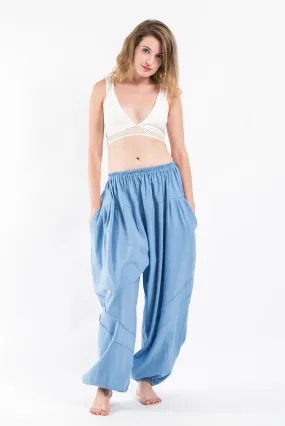 Genie Women's Cotton Harem Pants in Light Blue