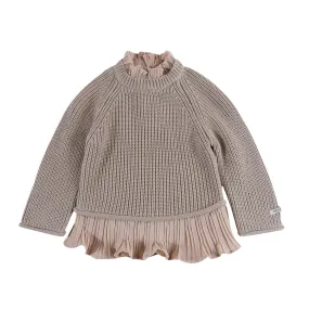 Girls Pink Knitted Irene Sweater