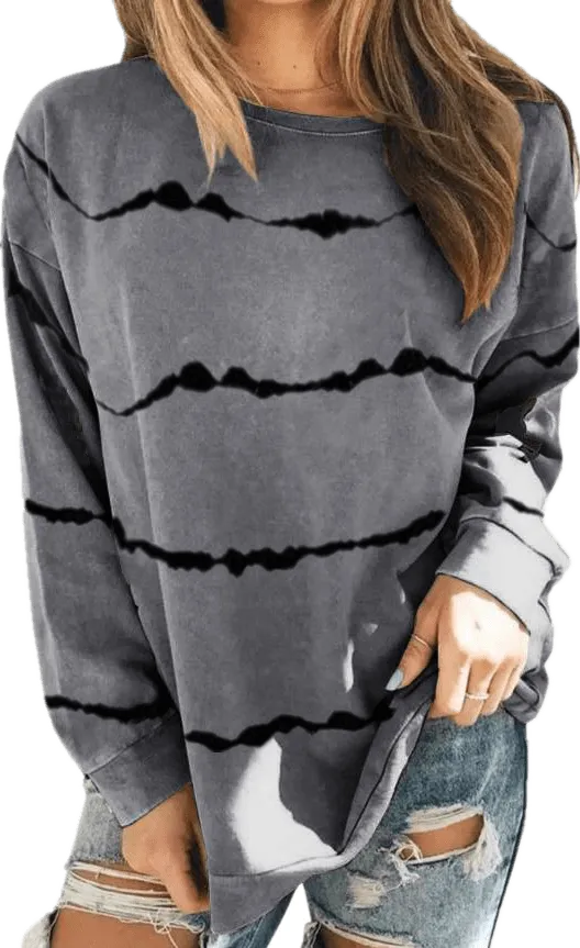 Haute Edition Tie Dye Stripe Long Sleeve Tee 