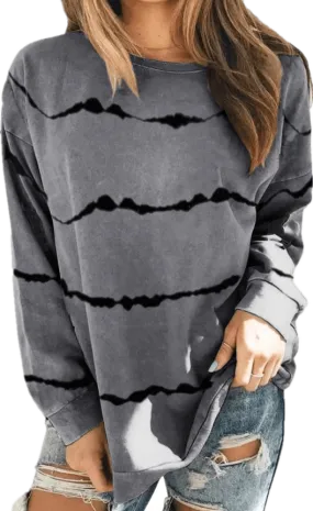 Haute Edition Tie Dye Stripe Long Sleeve Tee 