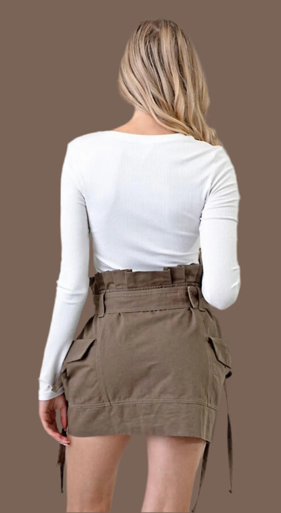 High Waist Cargo Skirt