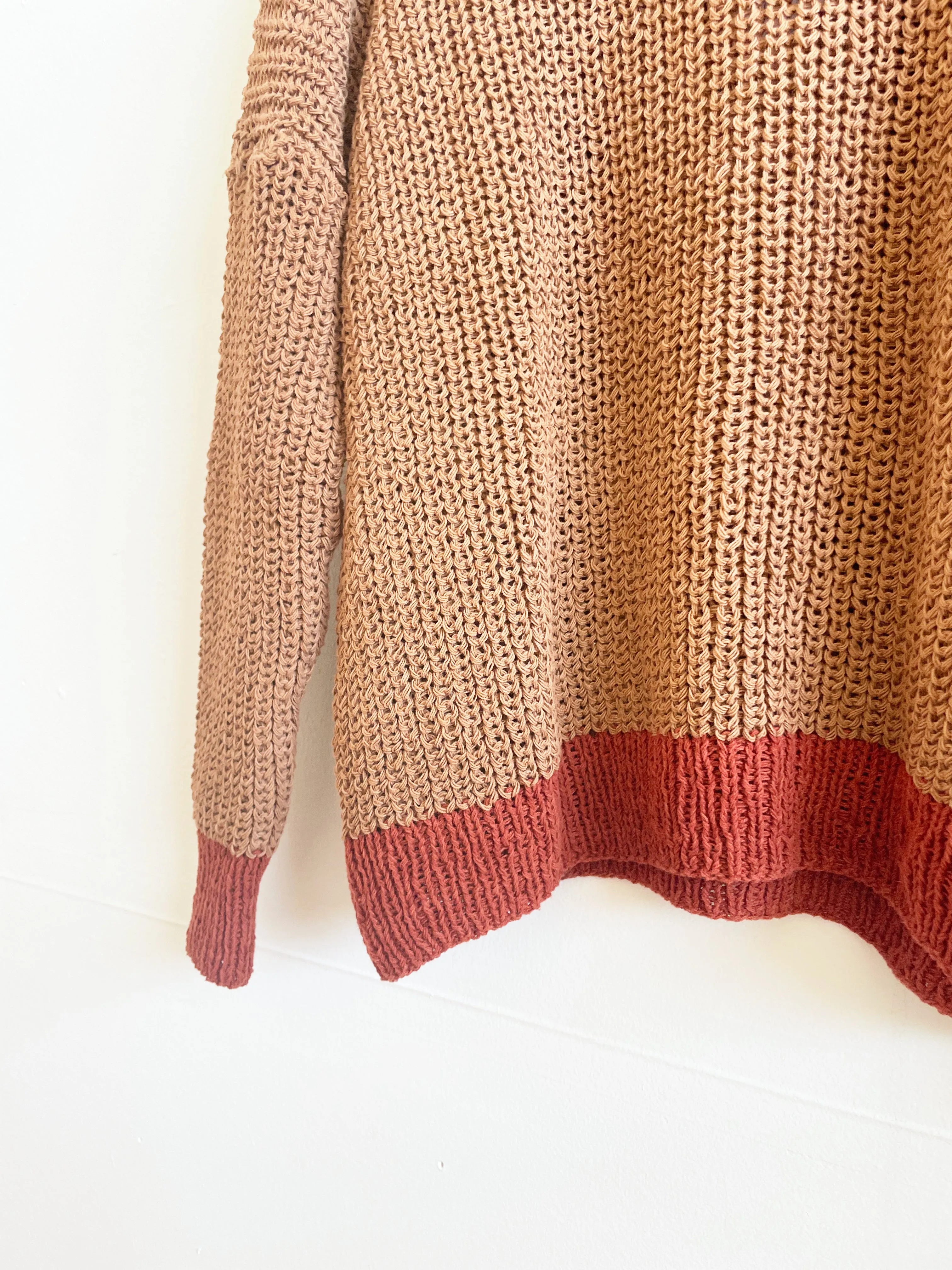 Himalayan and Madder Chunky Sweater, Hand Knit & Natural Dyes