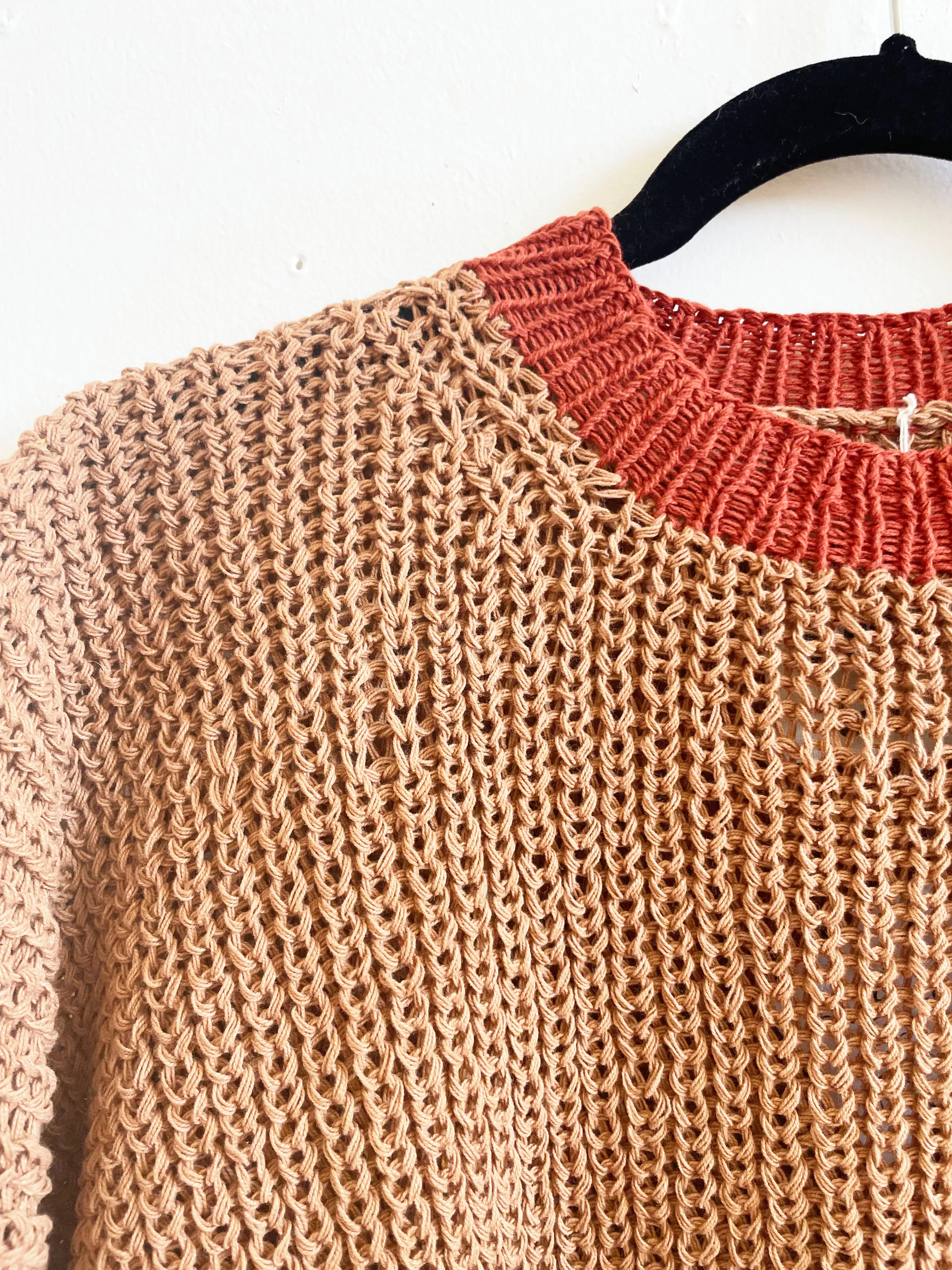 Himalayan and Madder Chunky Sweater, Hand Knit & Natural Dyes