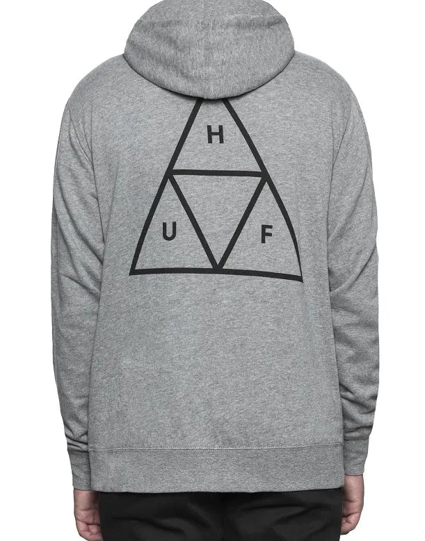 HUF Essentials Triple Triangle Pullover Hoodie, Heather Grey