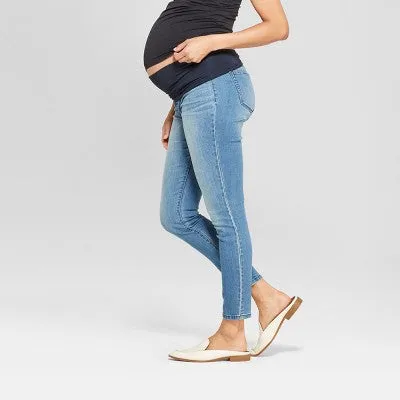 Isabel Maternity by Ingrid & High Rise Skinny Leg Ankle Jeggings Heavyweight