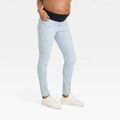 Isabel Maternity by Ingrid & Mid Rise Skinny Leg Ankle Jeans Heavyweight