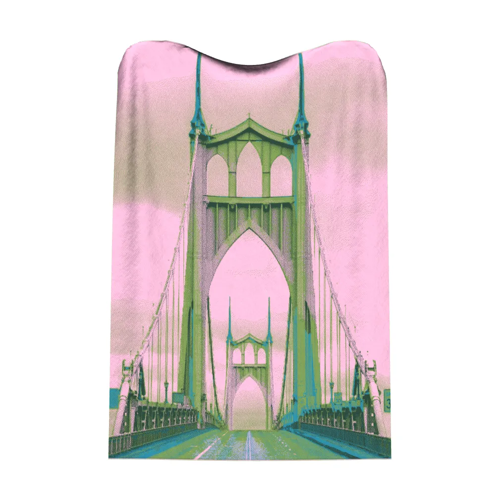 Jacquard Knitted Blanket - St. Johns Bridge