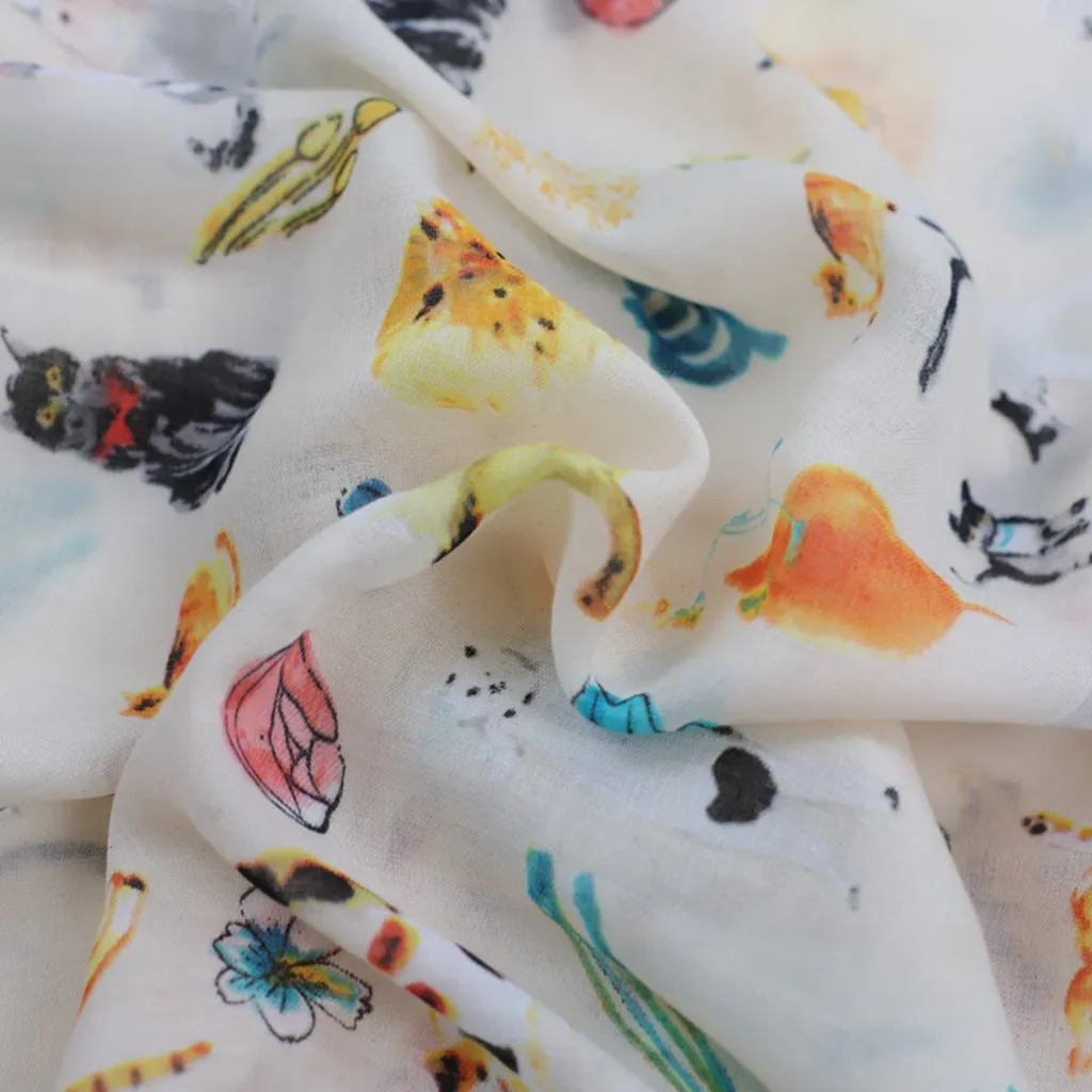 JY230343 cats printed scarf