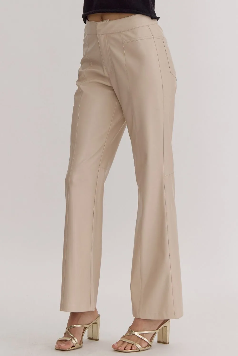 Kendra Leather Flare Pants