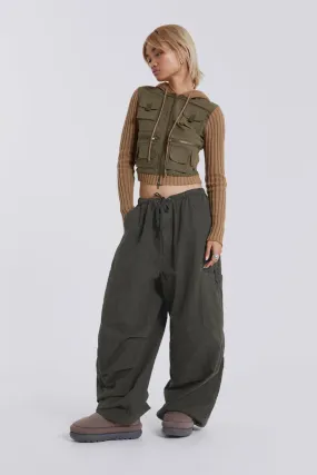 Khaki Parachute Cargo Pants