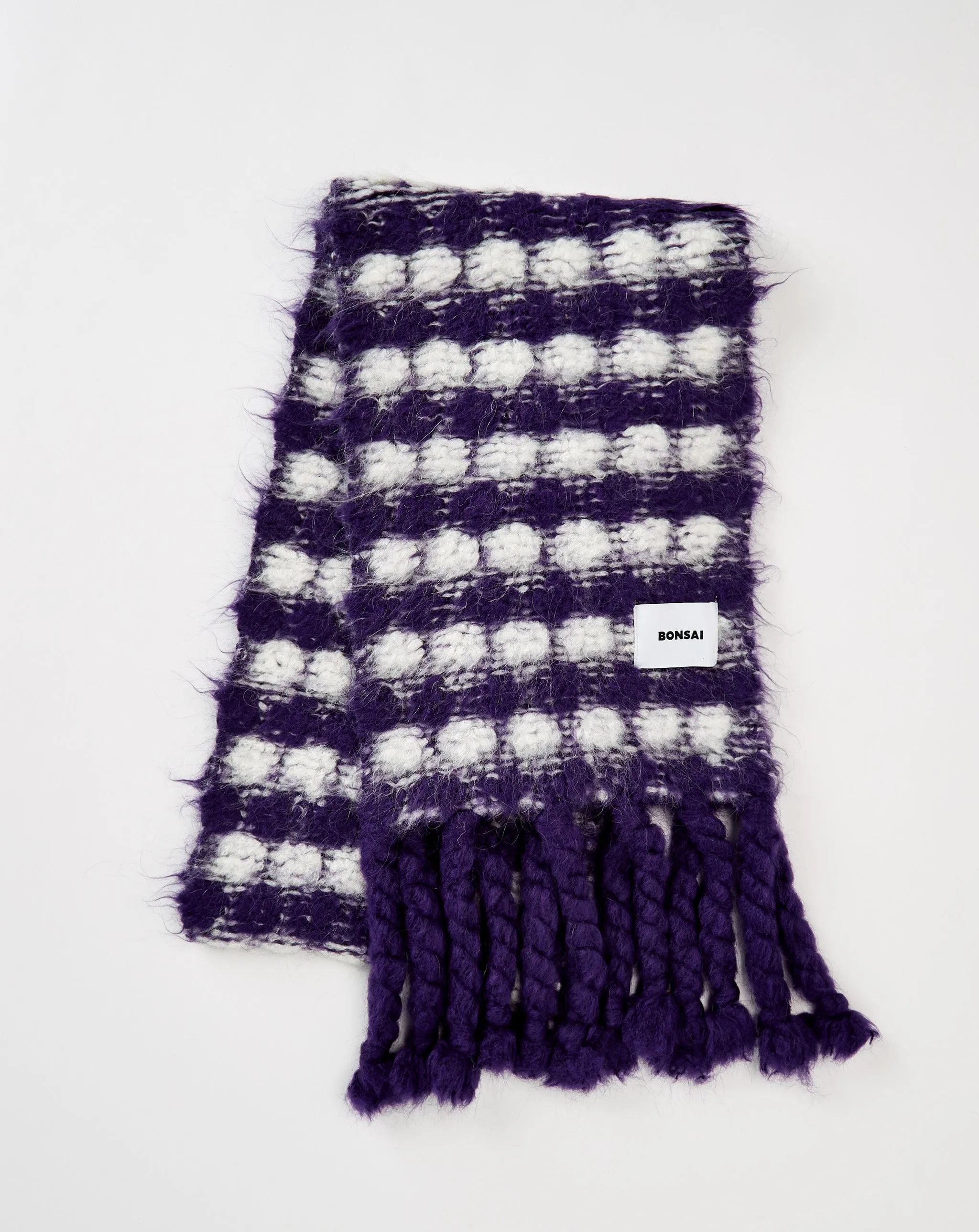 Knit Puff Mohair Scarf