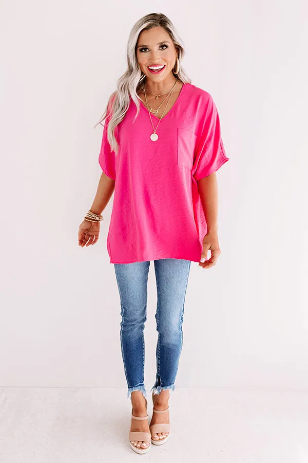 L.A. Lifestyle Shift Top In Hot Pink