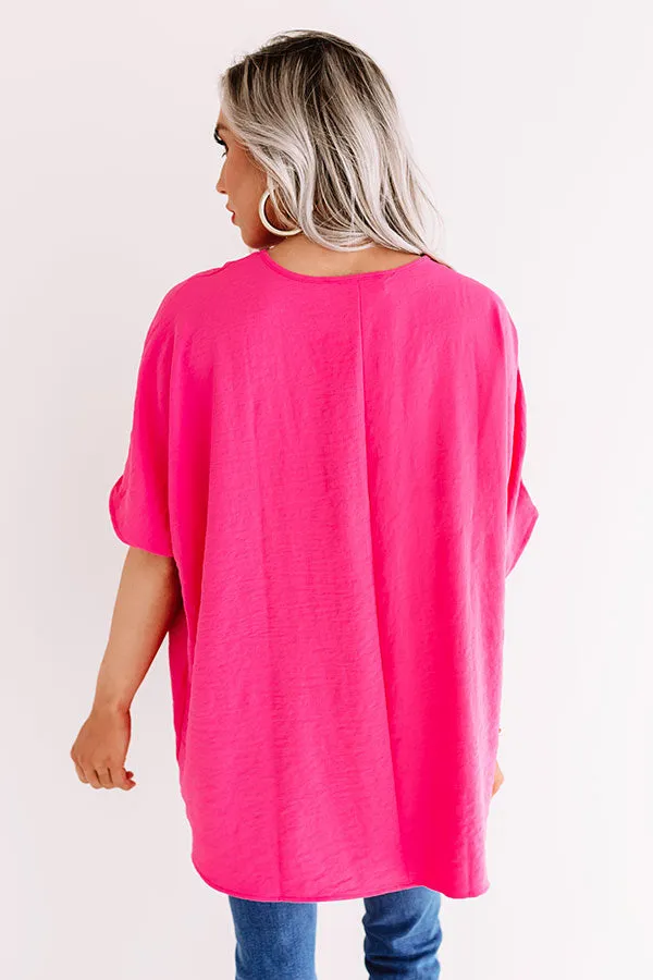 L.A. Lifestyle Shift Top In Hot Pink