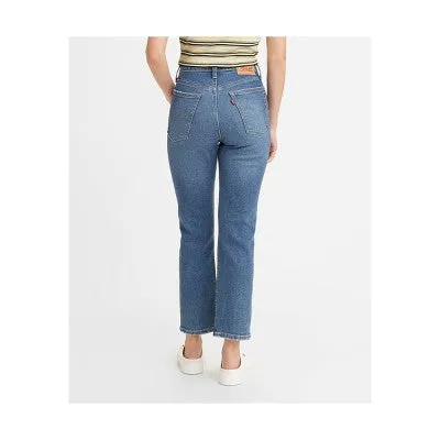 Levi's Women's High Rise Straight Leg Crop Jeans Snug Through Hip And Thigh