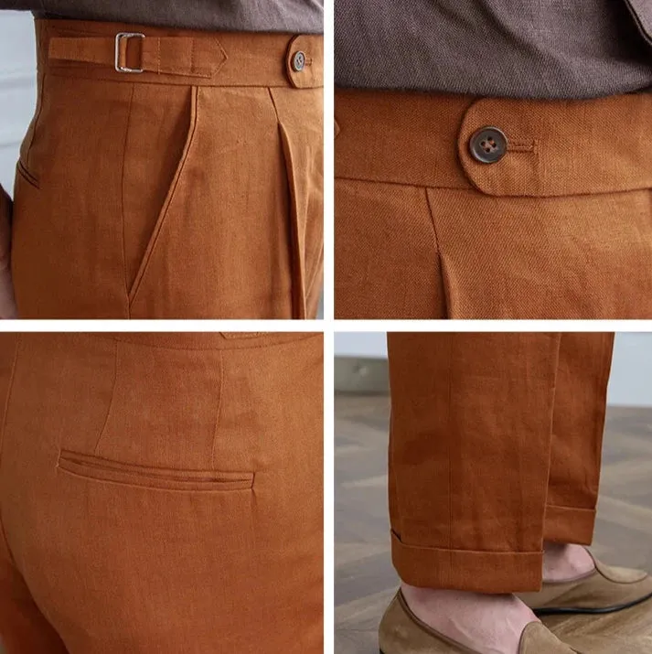 Lightweight italian high-waist trousers