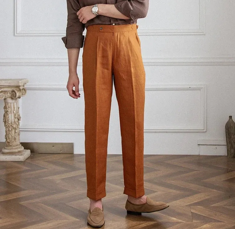 Lightweight italian high-waist trousers