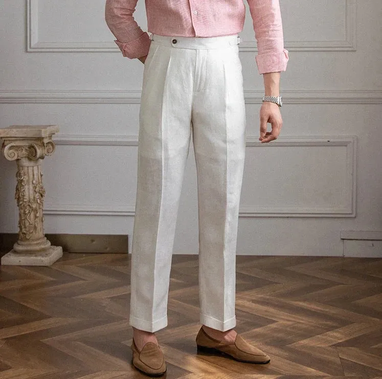 Lightweight italian high-waist trousers