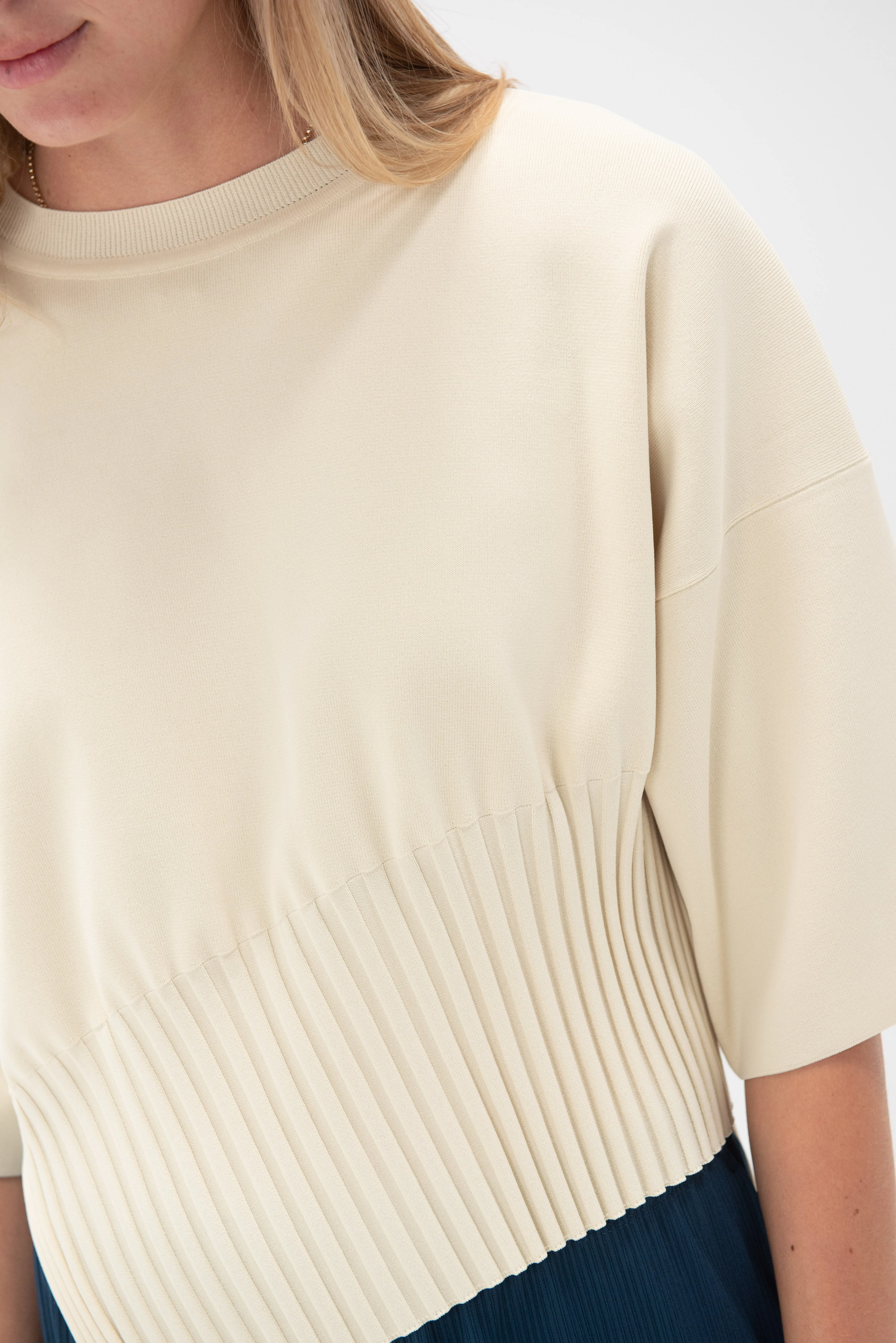 Lithe Knit Top, Cream