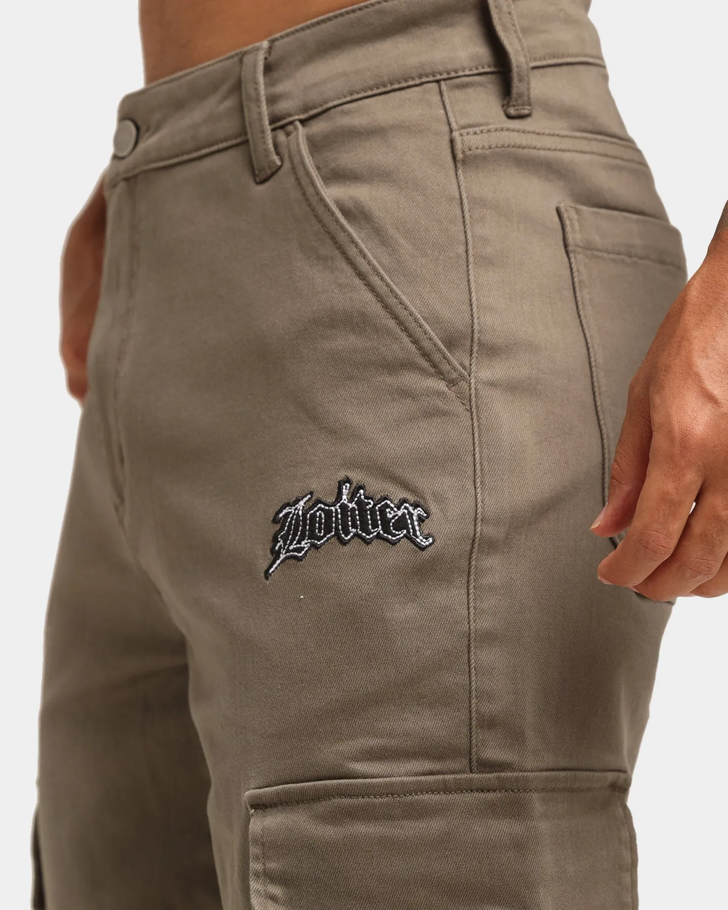 Loiter Tracker Flare Cargo Pants Khaki Camo