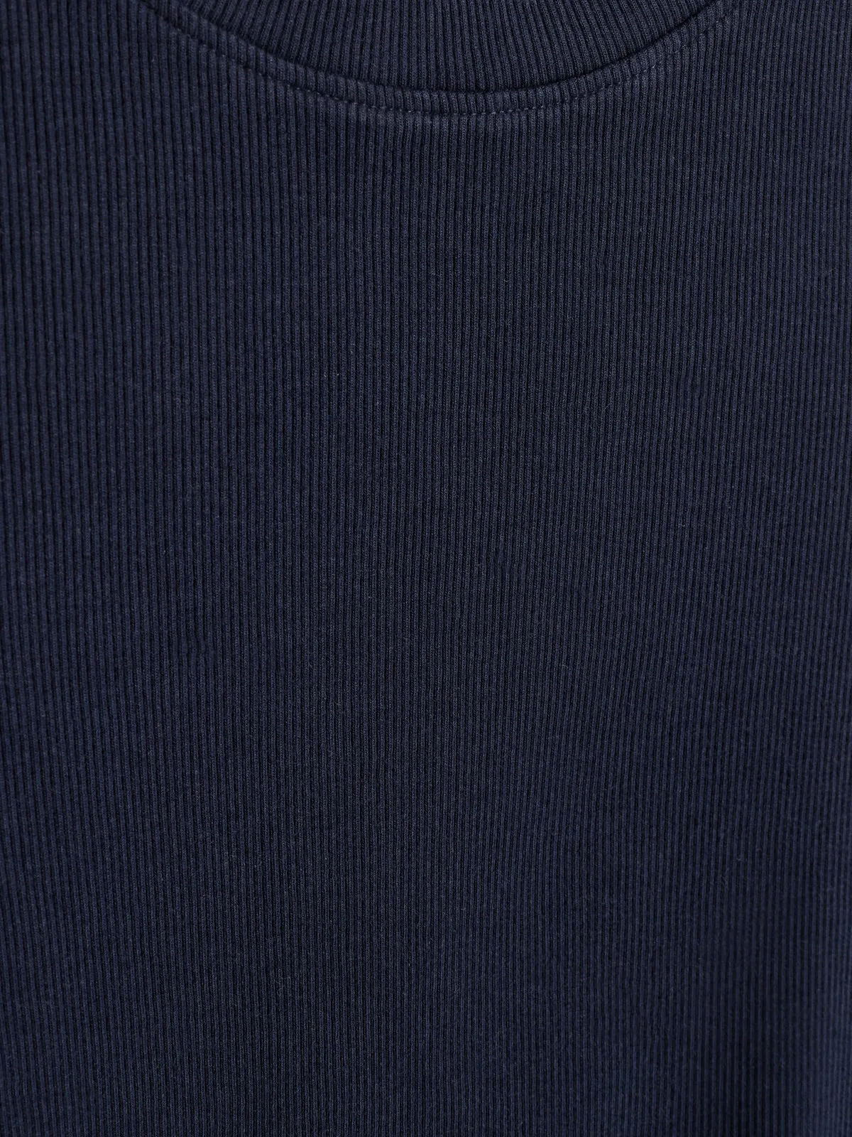 Long Sleeve Basic Rib T-shirt - Kids - Navy