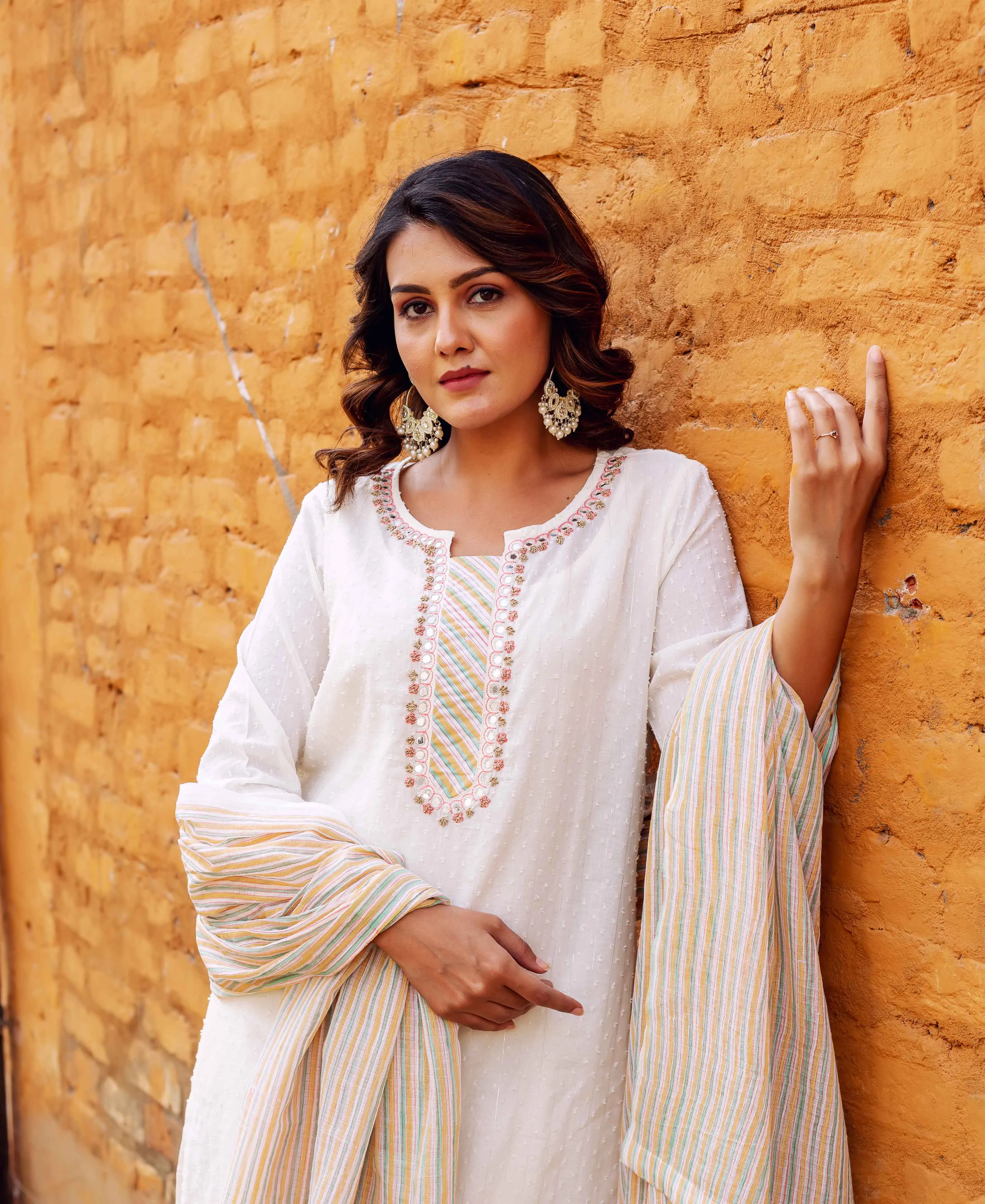 Lustrous Ivory Jacquard Kurta