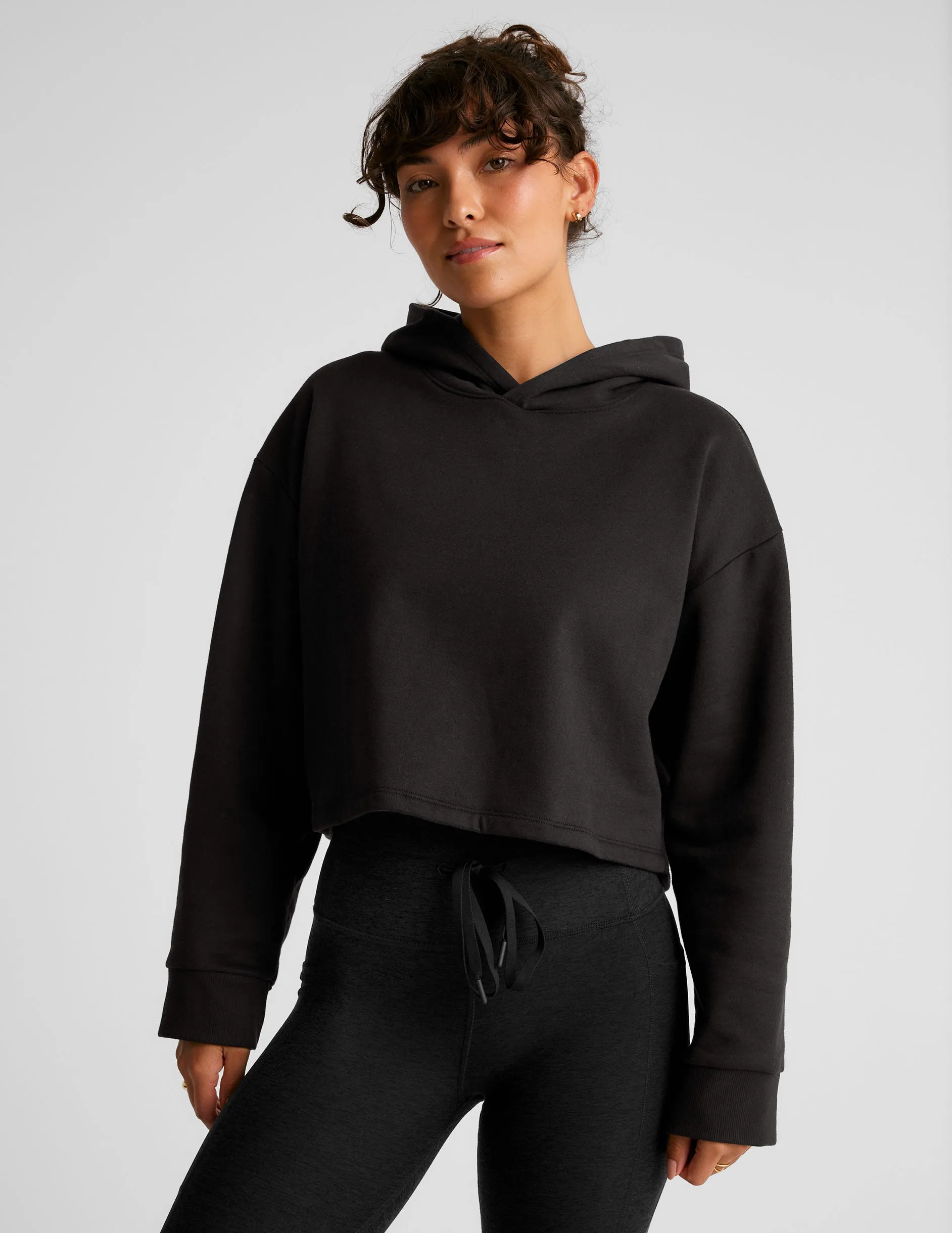 LuxeFleece Happiness Cropped Hoodie