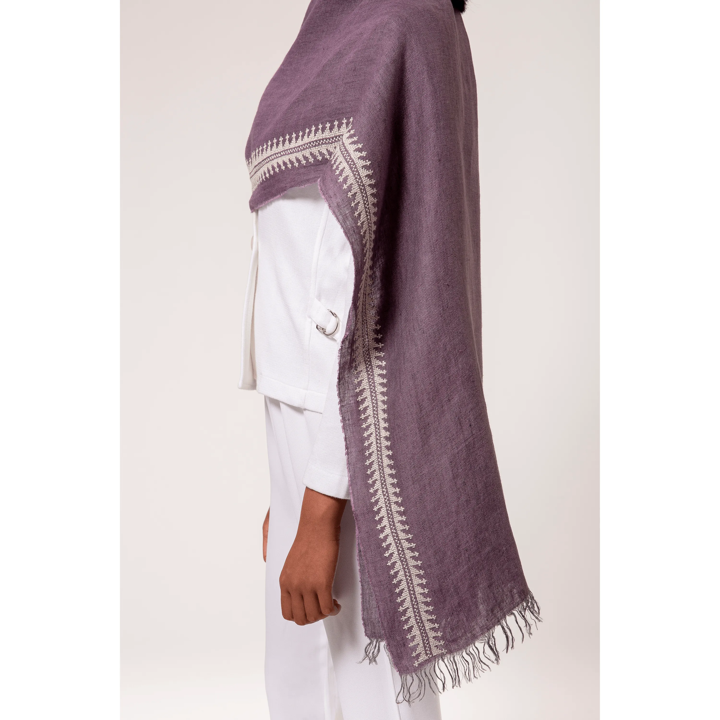 MAUVE LINEN SHAWL MARY MAGDALENE