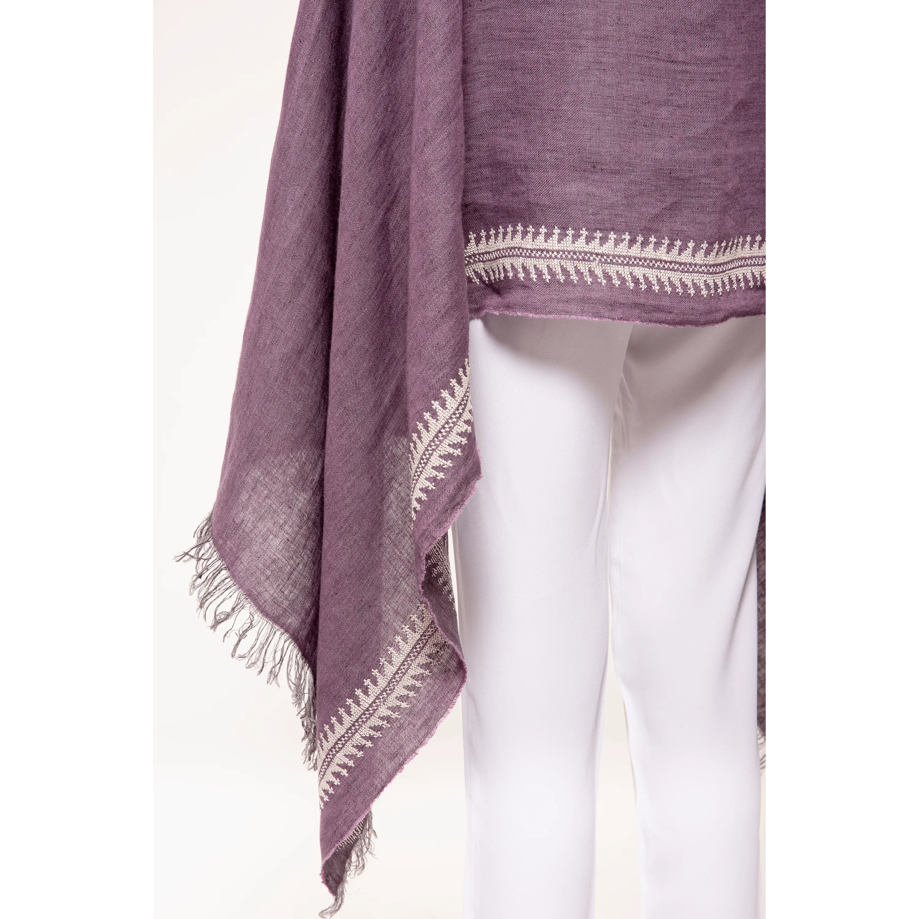 MAUVE LINEN SHAWL MARY MAGDALENE