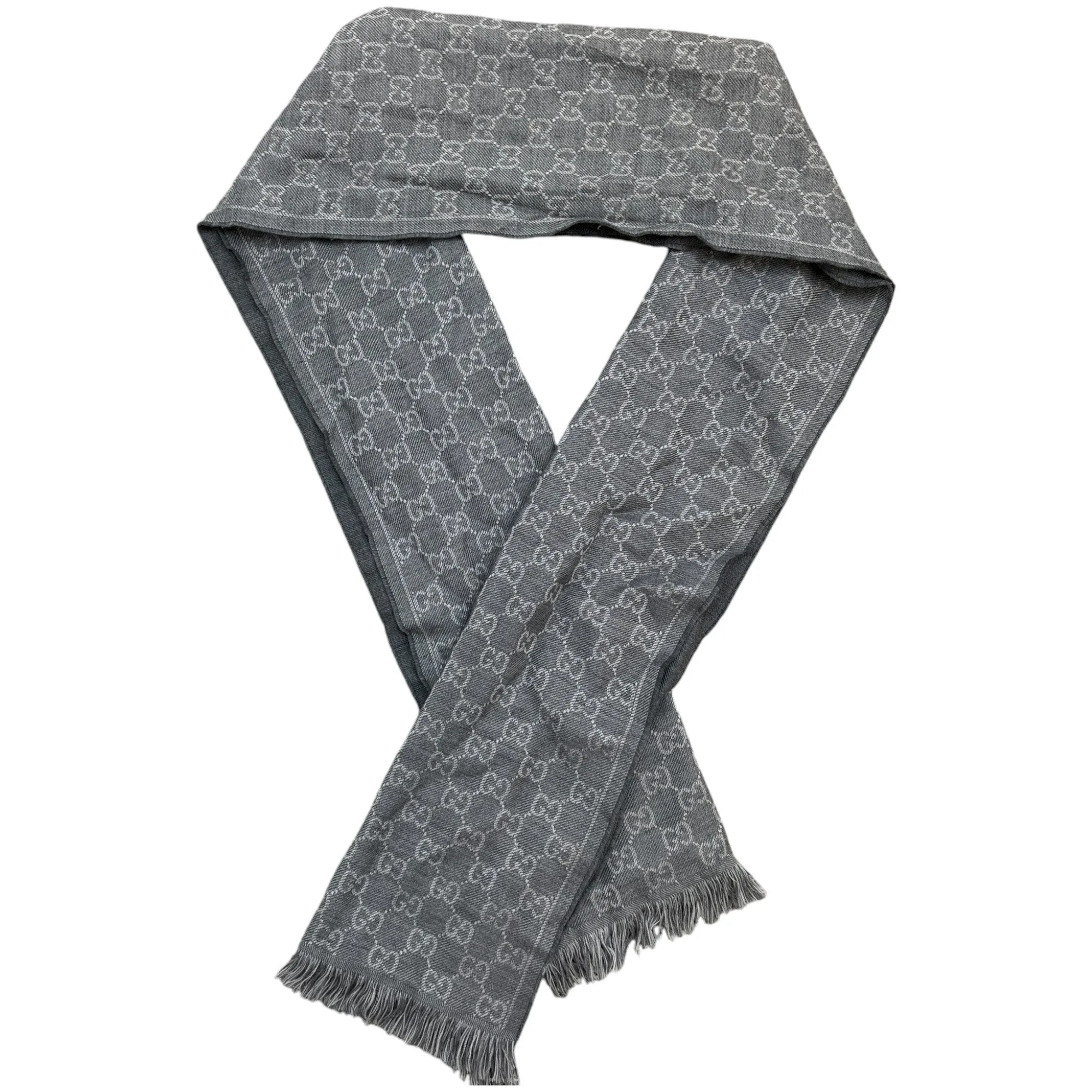 Men's Gg Jacquard Scarf Grey