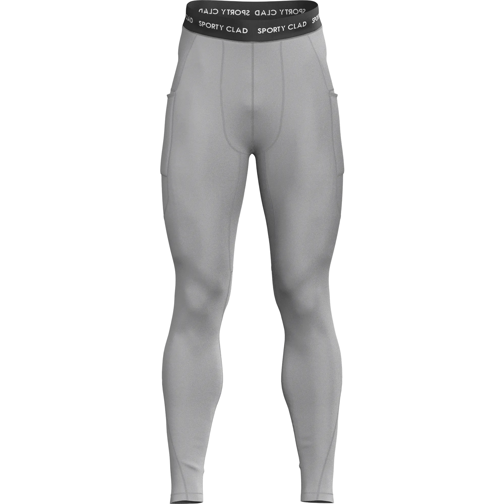 Men's Light Grey Thermal Base Layer Compression Leggings